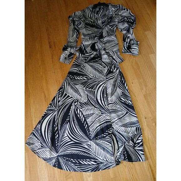 Boho Maxi Dress Love By Design Black/Cream Floral Size Large - Picture 1 of 9